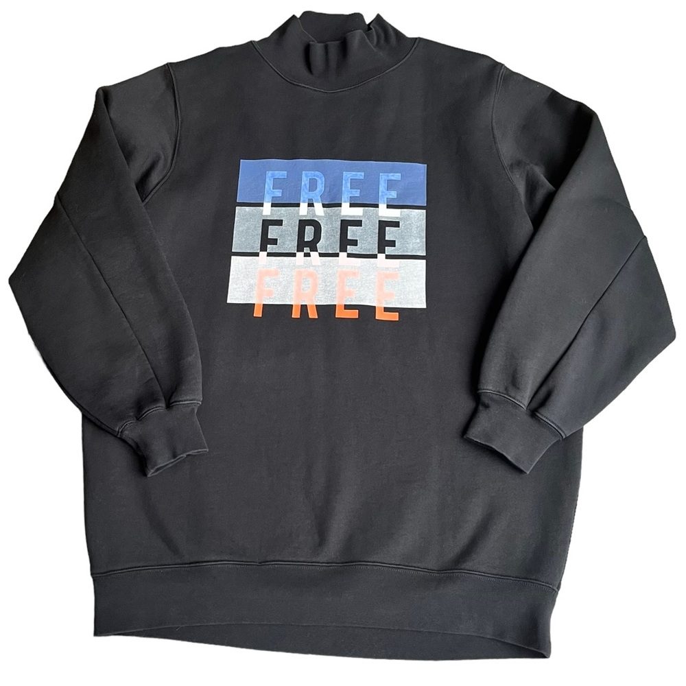 Aritzia Wilfred Free Women’s Mock Neck Sweatshirt “FREE” Graphic Oversiz… - Picture 7 of 14